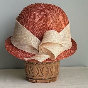LILLIPUT handcrafted fine straw hat copper/natural